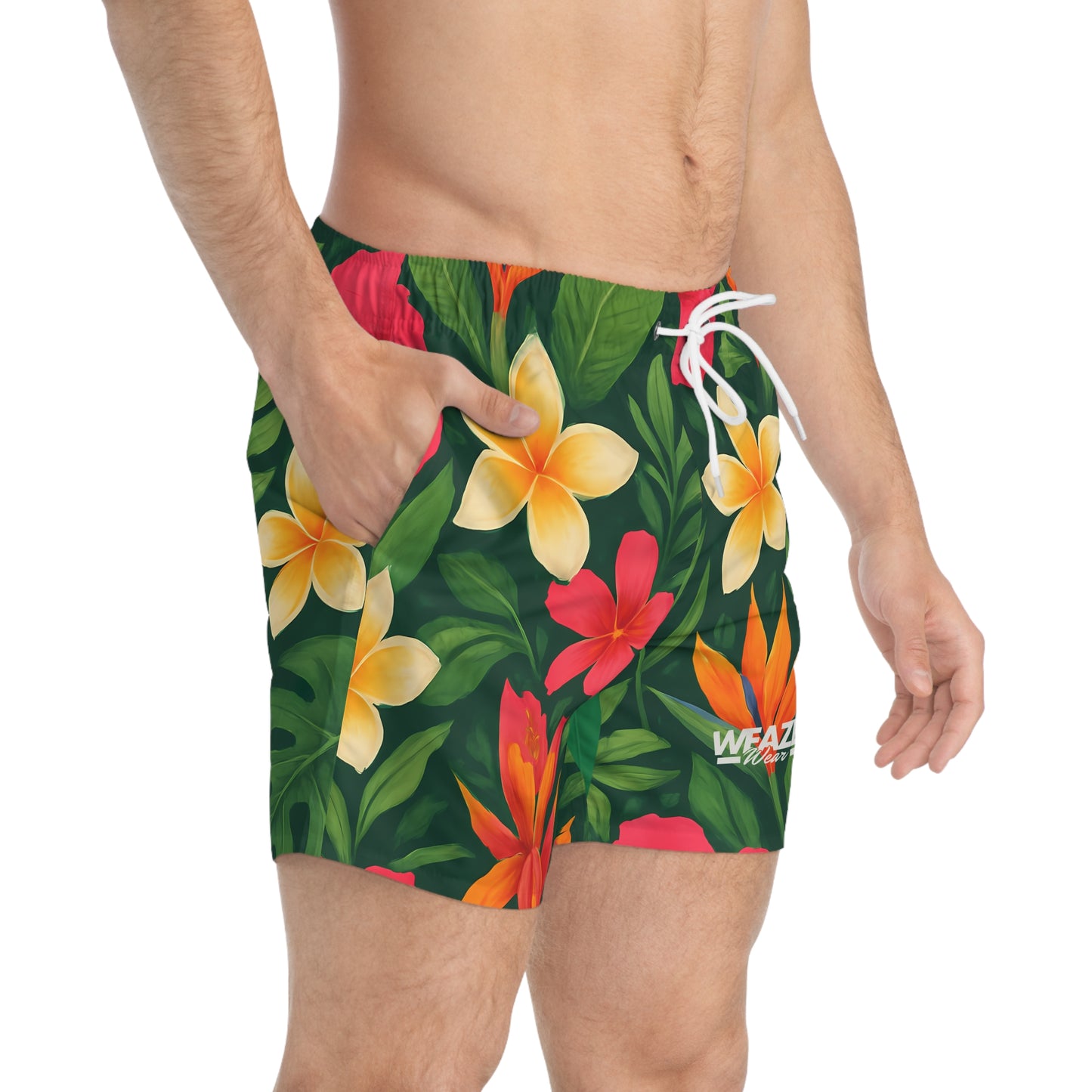 Tropical Hibiscus Swim Trunks