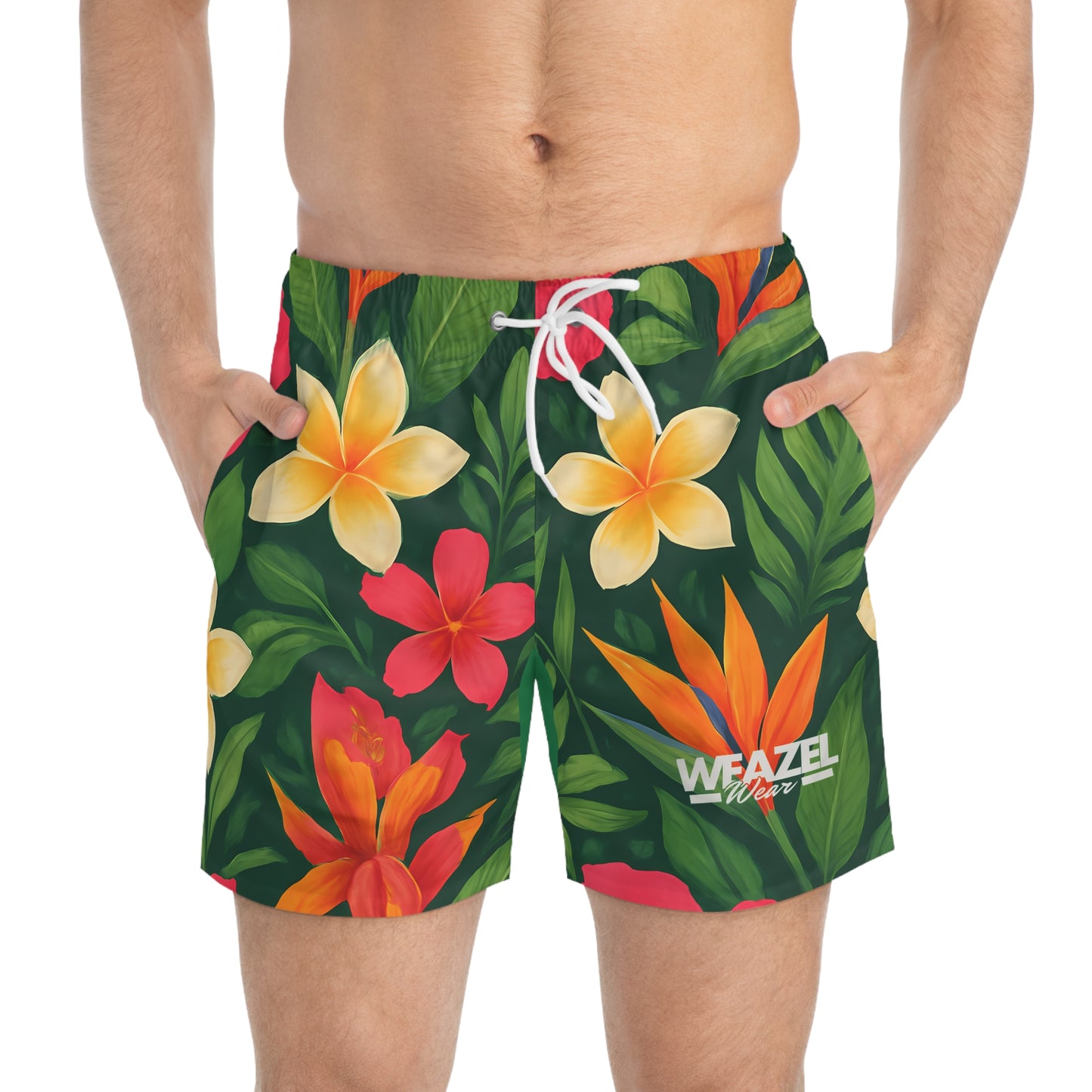 Tropical Hibiscus Swim Trunks