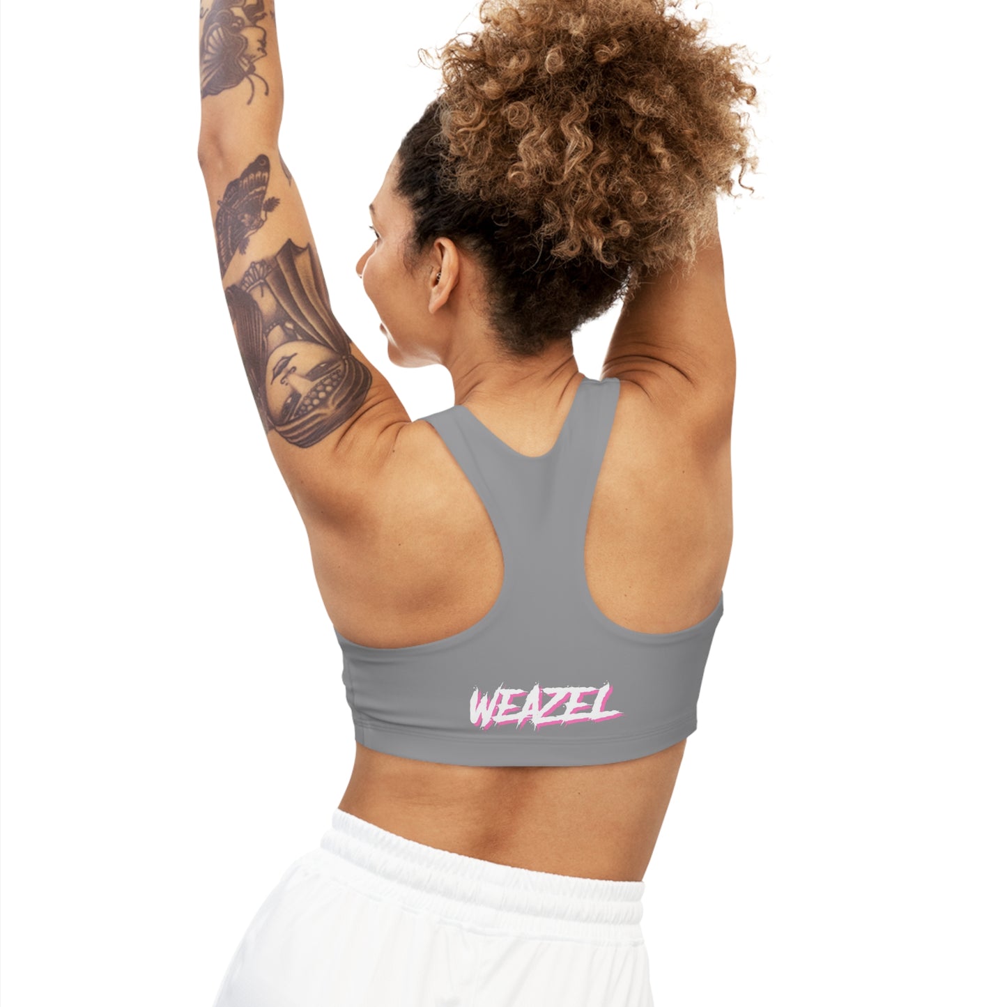 Seamless Sports Bra Grey & Pink