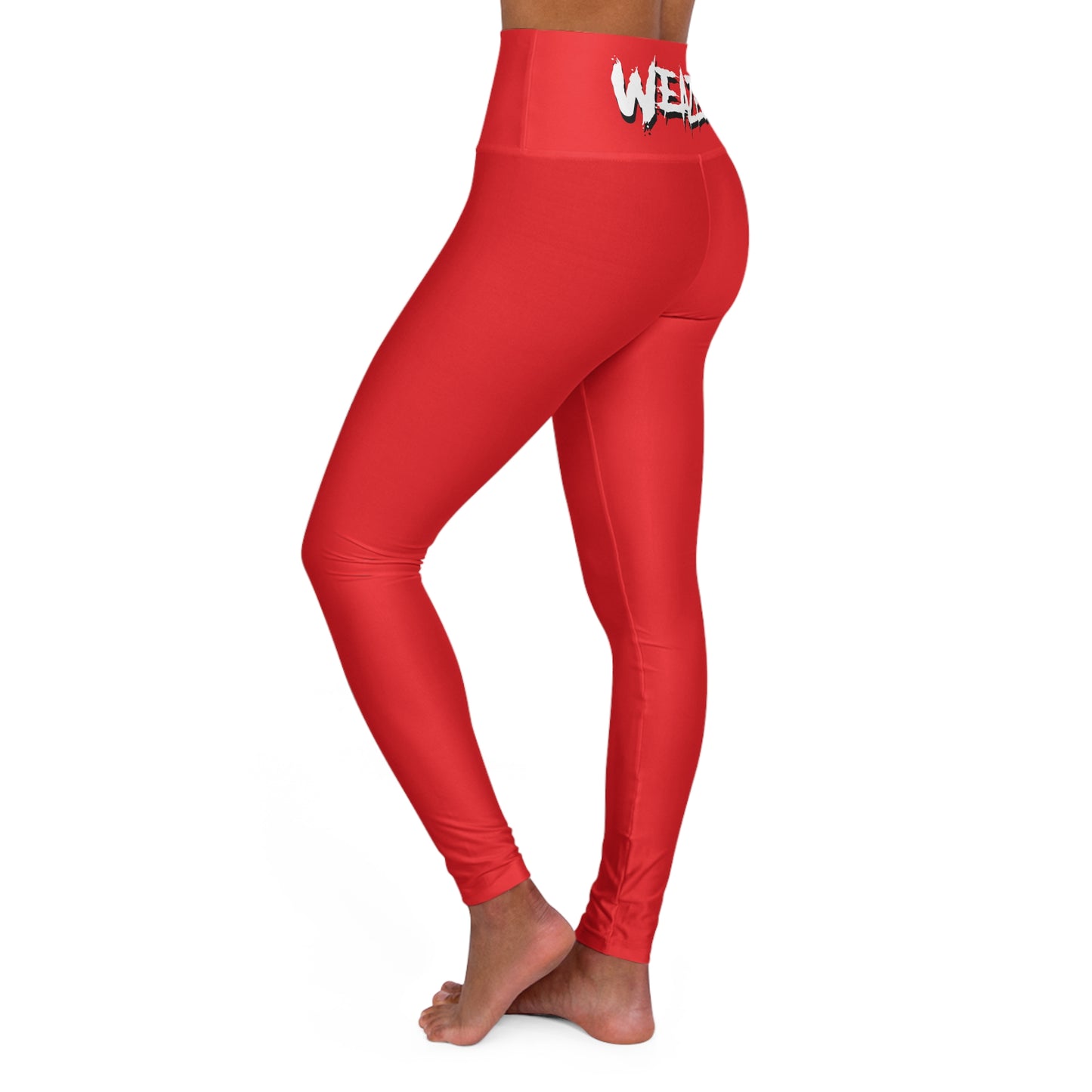 High Waisted Yoga Leggings Red