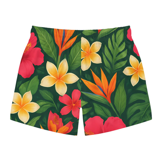 Tropical Hibiscus Swim Trunks