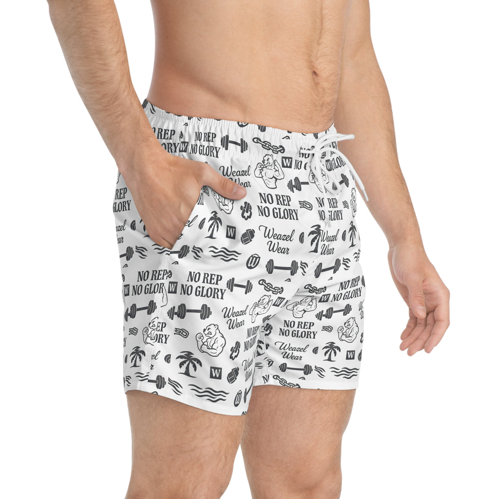 "No Rep No Glory" Swim Trunks