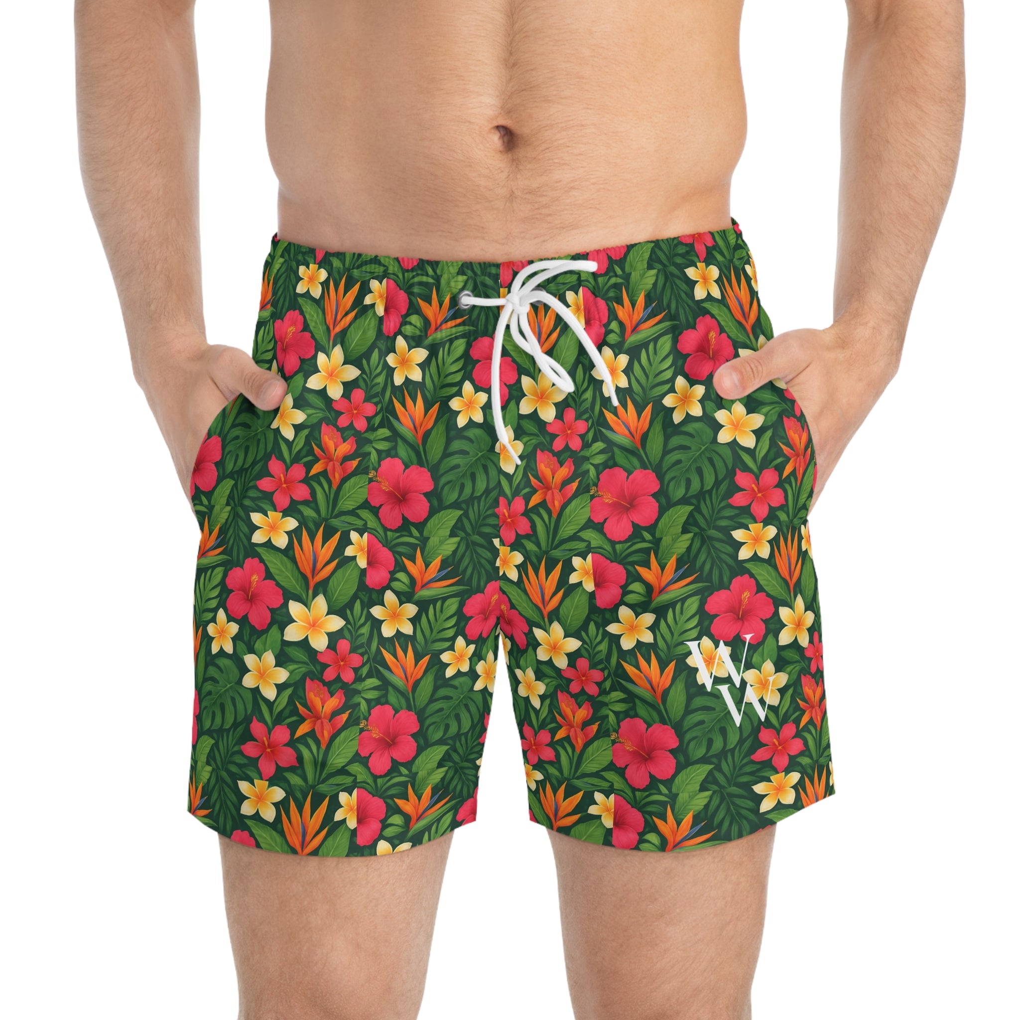 Tropical Heat Swim Trunks – Hibiscus Edition