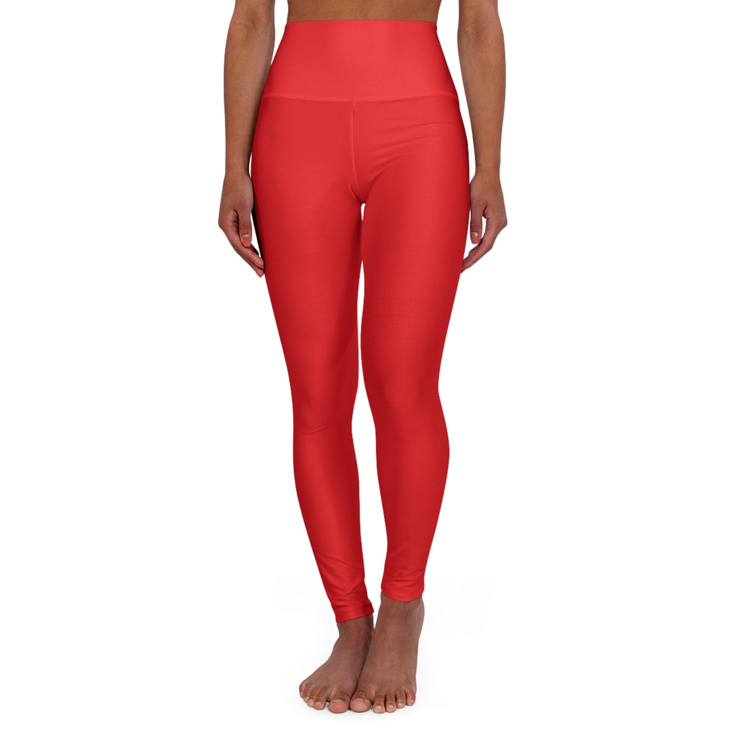 High Waisted Yoga Leggings Red