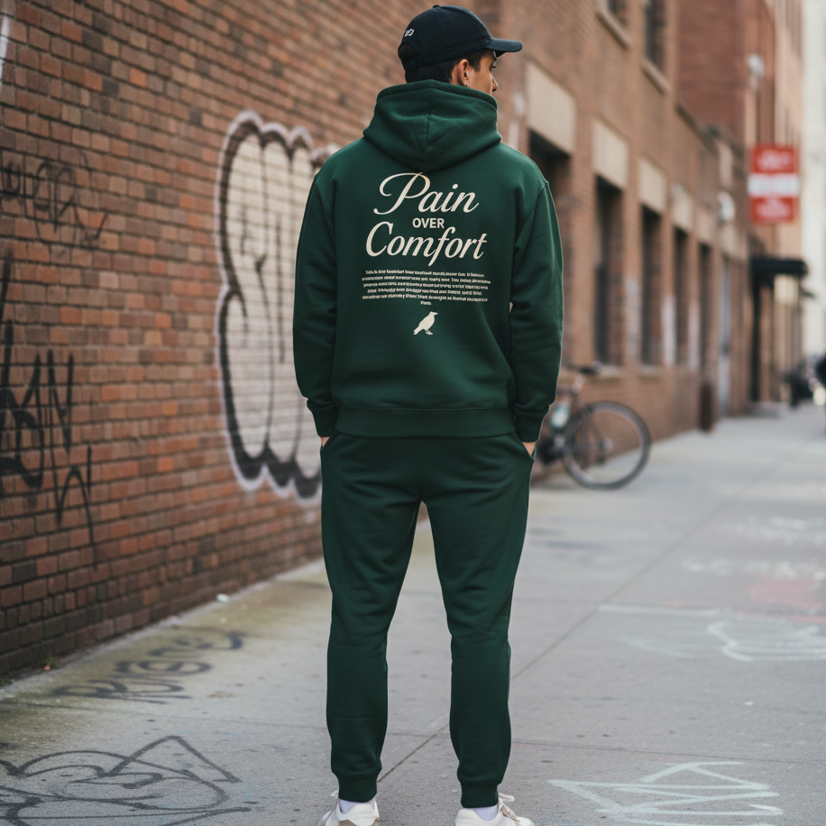 Pain Over Comfort Heavyweight Essential Hoodie